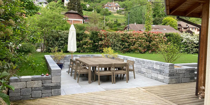 muret-bimuro-terrasse-gres-cerame Aménagement d'une terrasse avec soutènement en bi-muro